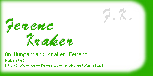 ferenc kraker business card